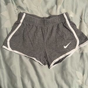 Nike cotton shorts grey with white trim girl size small 8